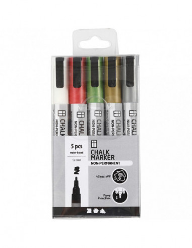 krijt Markers Metallic Kleuren 5st.