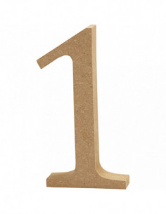 Cijfer 1 MDF 13cm 1st.