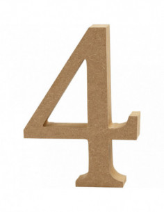 Cijfer 4 MDF 13cm 1st.