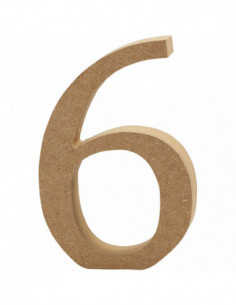 Cijfer 6 MDF 13cm 1st.