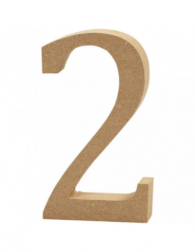 Cijfer 2 MDF 8cm 1st.