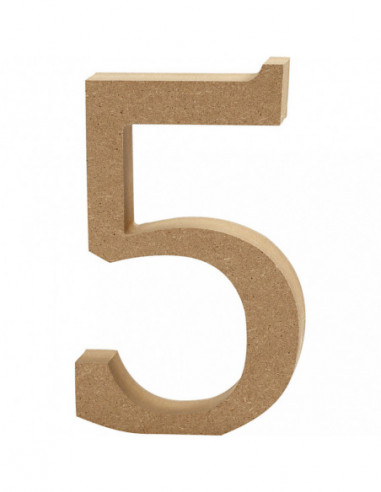 Cijfer 5 MDF 8cm 1st.