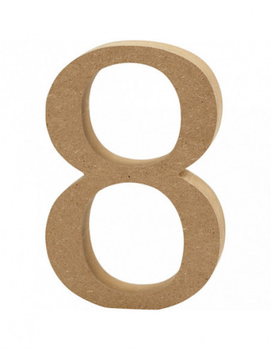 Cijfer 8 MDF 8cm 1st.