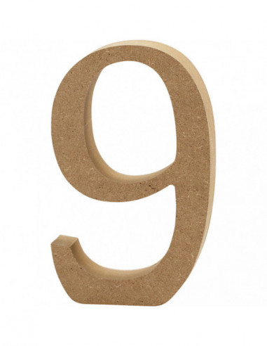 Cijfer 9 MDF 8cm 1st.