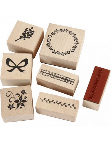 Houten Stempelset Natuur 7dlg.