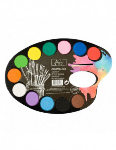 Verfpalet Aquarel 12 Kleuren