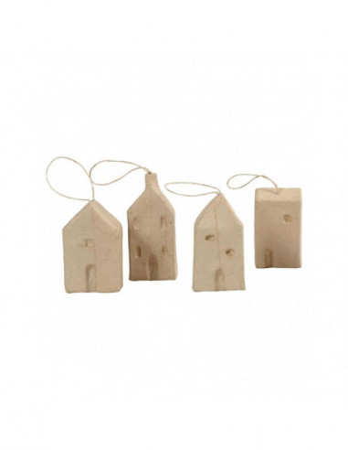 Huisjes van Papiermache 4st.