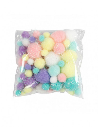 Pom-poms Pastelkleuren 62gr.
