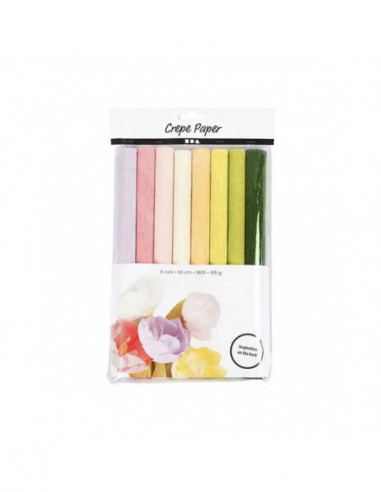 Crepepapier Pastelkleuren 8 Vellen