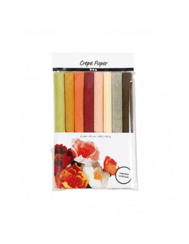 Crepepapier Pastelkleuren 8 Vellen