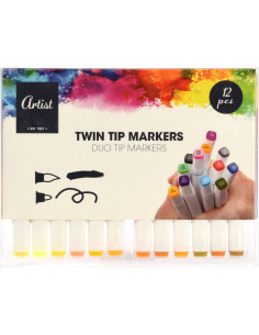 Dubbel Tip Markers 12 Stuks...