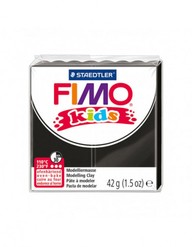 FIMO Kids Boetseerklei Zwart 42gr