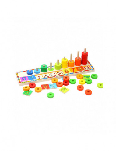 Houten Leerspel Ringen Tellen 56dlg.
