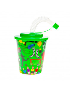 Beker met Deksel en Rietje...