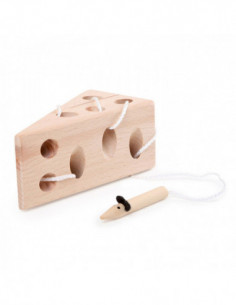 Kaas en Muis Houten Rijgspel