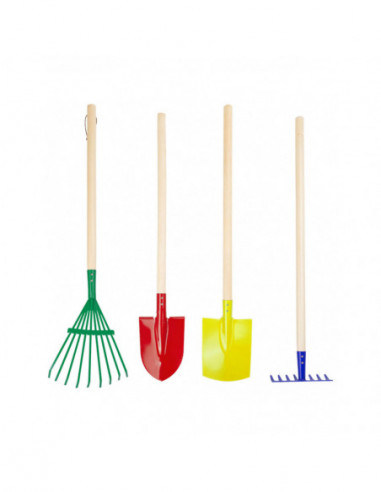 Houten Kinder Tuingereedschap 4dlg.