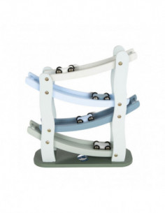 Houten Autobaan Blauw met 4...