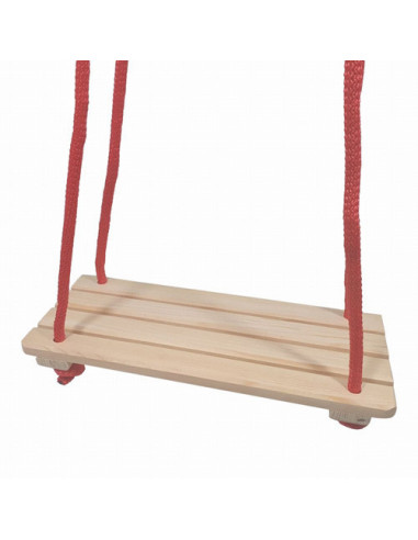 Houten Schommelplank Met Lang Rood Touw