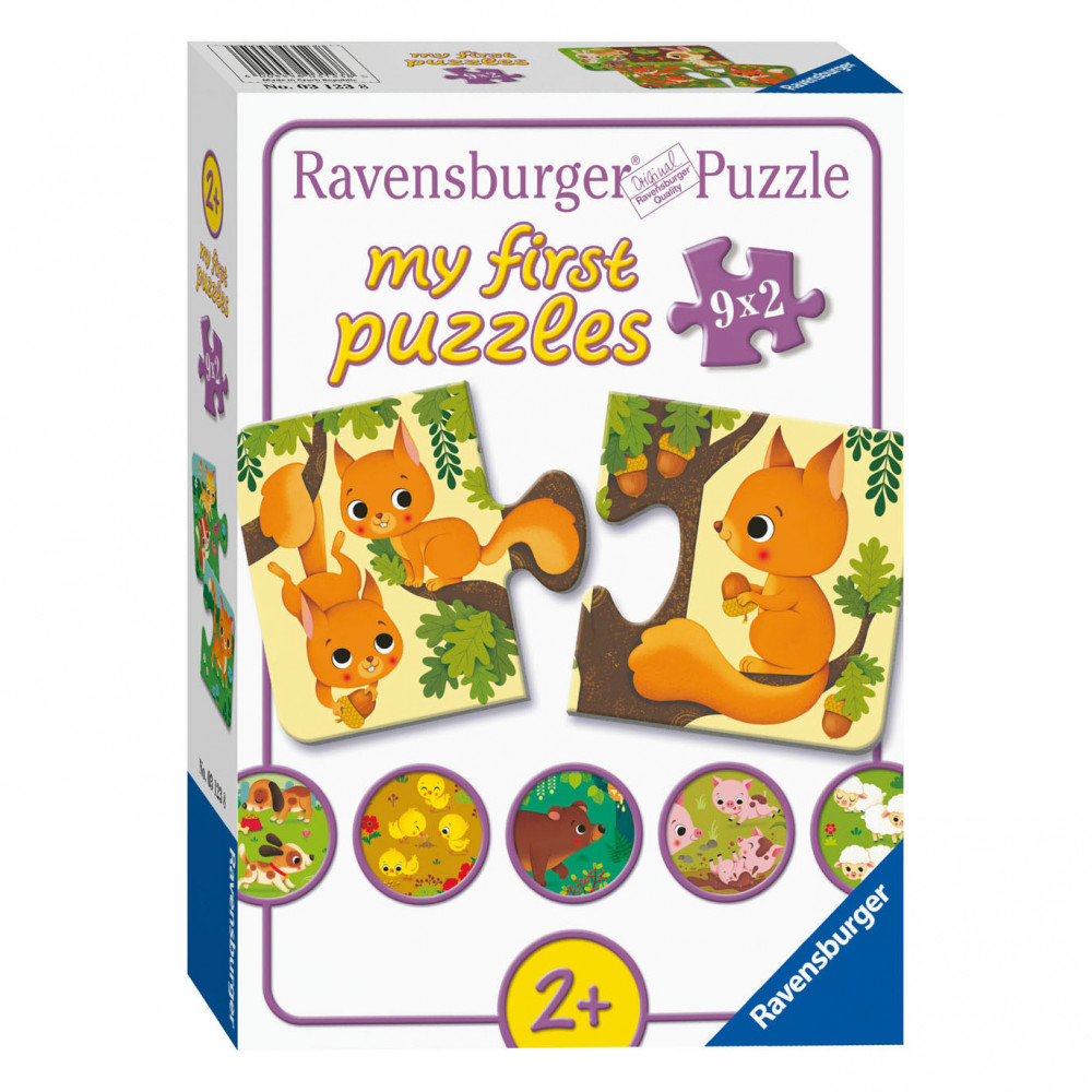 Dieren en hun Kleintjes Puzzel 9x2st.