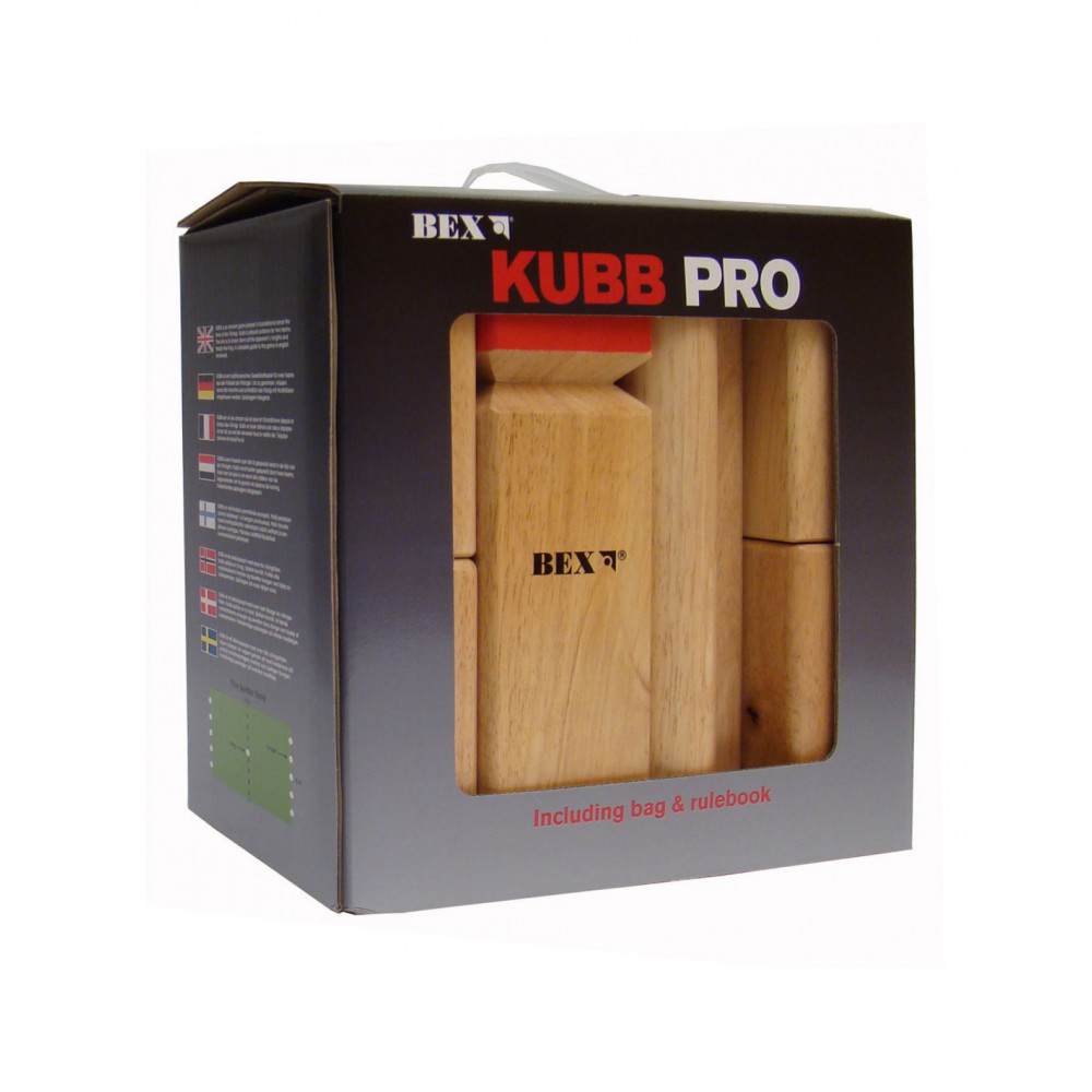 Kubb Pro Rubberhout met Rode Koning