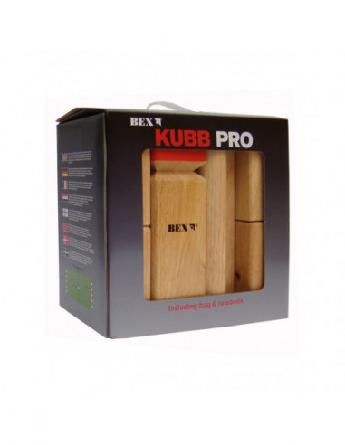 Kubb Pro Rubberhout met Rode Koning