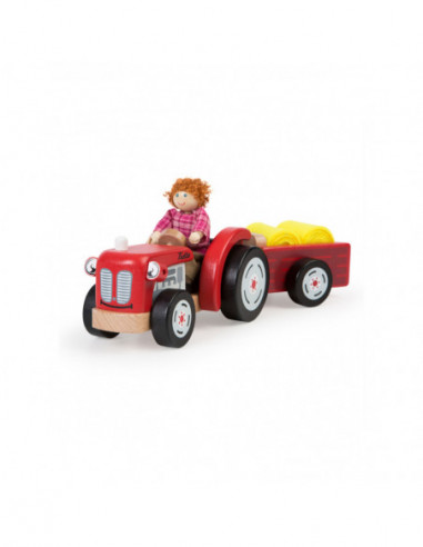 Houten Tractor met Trailer en...