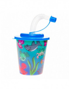 Beker met Deksel en Rietje...