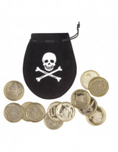 Geldbuidel Piraat + 12 Munten