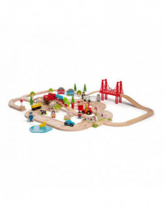 Houten Weg en Treinset...