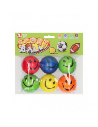 Foamballen Lachgezicht 6st.