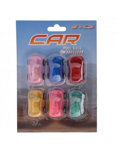 Pull Back Raceauto Gekleurd 6 Stuks