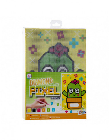Pixel op Nummer Canvas - Cactus