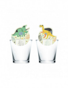 Glasdecoratie Dino Roars 6st.