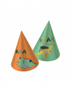 Papieren Feesthoedjes Dino...