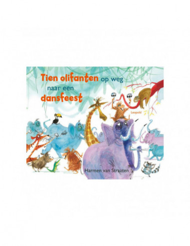 Tien olifanten op weg naar een dansfeest
