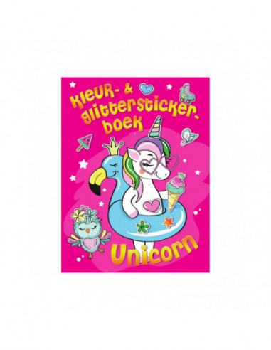 Kleur- & Glitter Stickerboek Unicorn