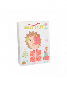 Geschenktas Kerst Egeltje 34cm