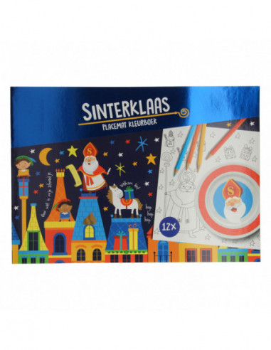Placemats Kleurboek Sinterklaas 12st.