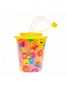 Beker met Deksel en Rietje...