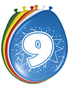 Ballonnen 9 jaar, 8st.