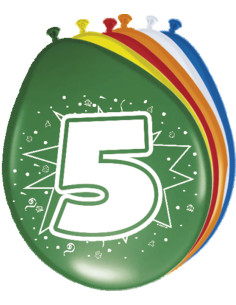 Ballonnen 5 jaar, 8st.