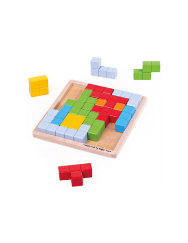 Bigjigs Houten Blokpuzzel Patronen