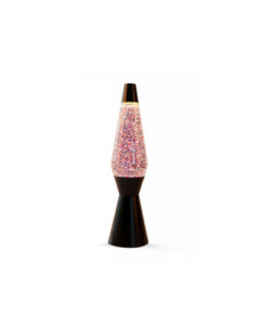 Lavalamp Zwart Roze Glitter...