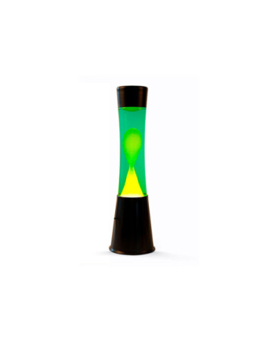 Lavalamp Zwart Groen Geel 40cm