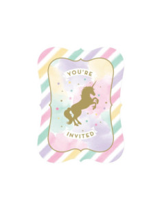 Eenhoorn Uitnodigingen 8st.