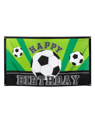 Vlag Voetbal Happy Birthday 150x90cm