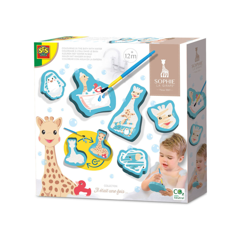 SES Sophie La Girafe Kleuren met Water in Bad