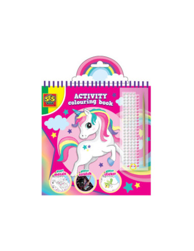 SES Doe Kleurboek Glitter 3 in 1