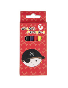 Kleurpotloden Piraat, 6st.