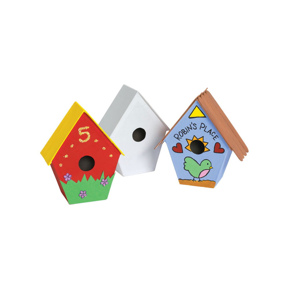 Colorations - Versier je eigen Papier-maché Vogelhuis Set v